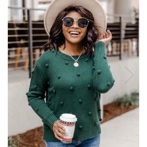 Pink Lily What You Seek Green Sweater